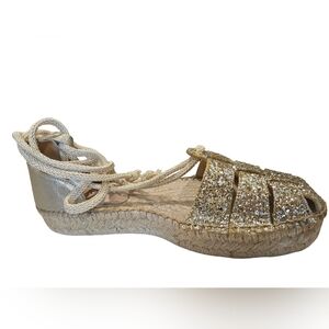 110 Lagoa Gold Espadrille Shoes with Elegant Design EU 40
